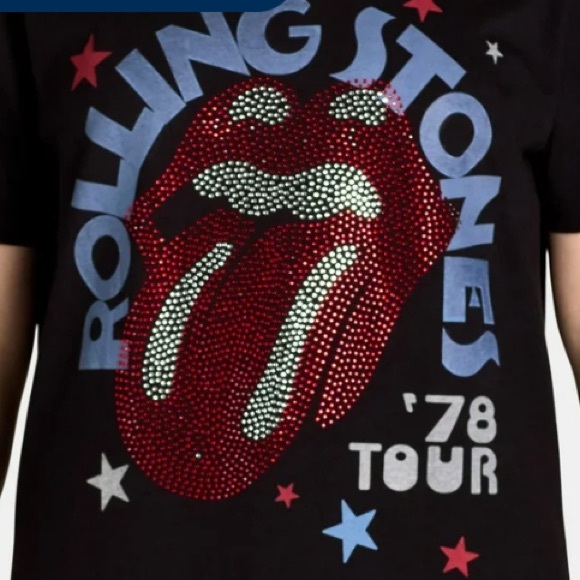 073 NWT The Rolling Stones Rhinestone T-shirt - Picture 2 of 12